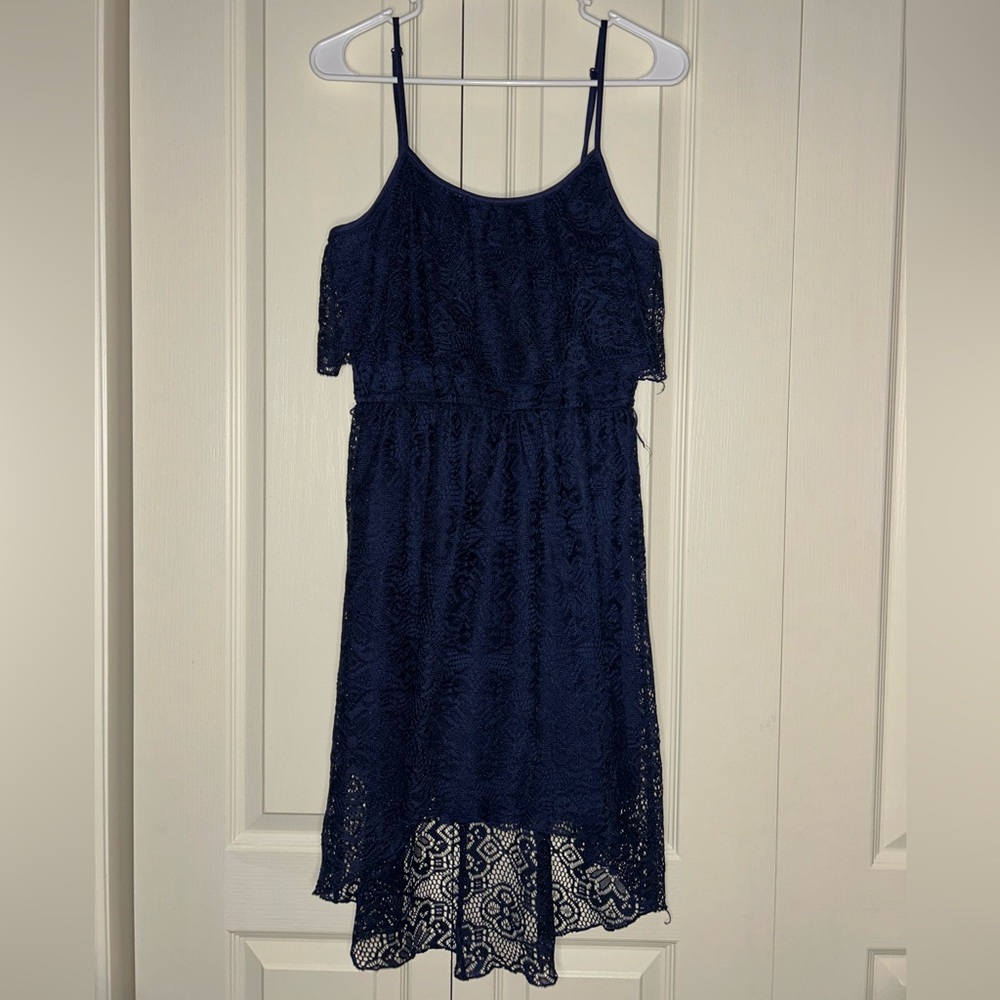 Women's Off-the-Shoulder Lace Short Knee-Length Dress | Size L